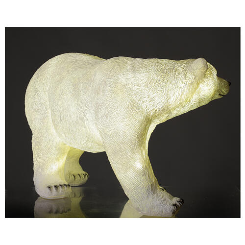 Oso polar led blanco luz Navidad 35x55x30 cm 3