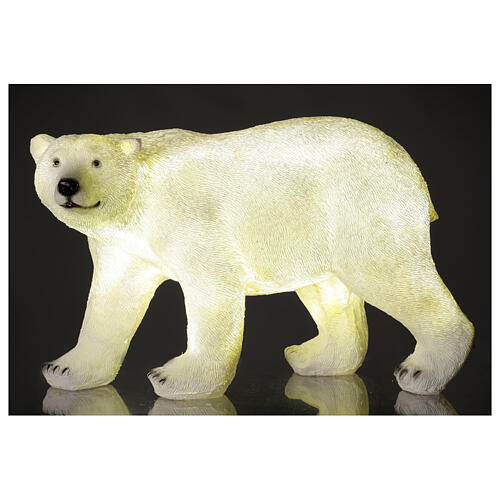 Ours polaire LED blanc éclairage Noël 35x55x30 cm 1