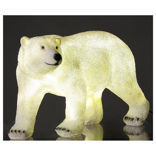 Ours polaire LED blanc éclairage Noël 35x55x30 cm | vente en ligne sur