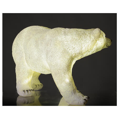 Ours polaire LED blanc éclairage Noël 35x55x30 cm 3