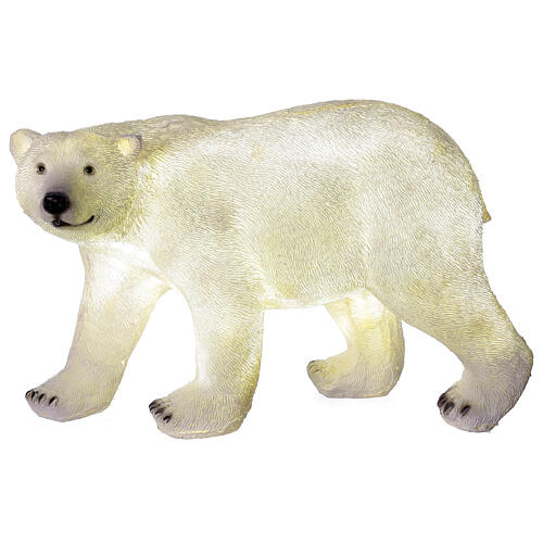 Ours polaire LED blanc éclairage Noël 35x55x30 cm