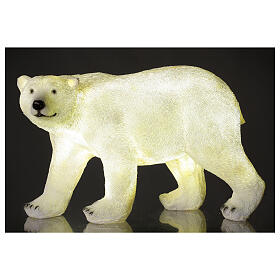 Niedźwiedź polarny światełka led białe Boże Narodzenie 35x55x30 cm