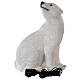 Ours polaire assis décoration Noël LED blanc extérieur 50x40x30 cm s7
