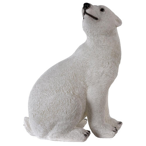 Orso polare seduto addobbo Natale LED bianco esterni 50x40x30 cm 6