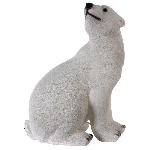 Niedźwiedź Polarny siedzący, ozdoba Boże Narodzenie LED biały, na zewnątrz, 50x40x30 cm 5
