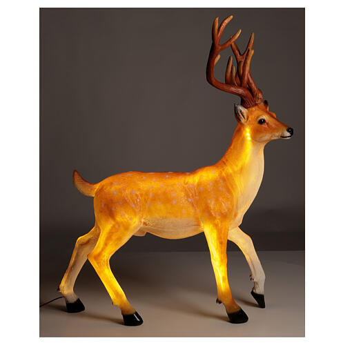 Cervo luce Natale esterni LED dorato 105x85x65 cm 1