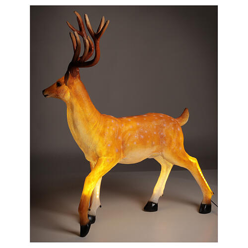 Cervo luce Natale esterni LED dorato 105x85x65 cm 4