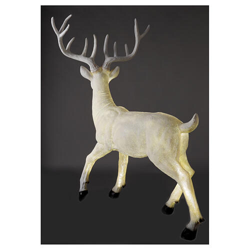 Lighted Deer Christmas decoration white for outdoors 105x85x65 cm 7