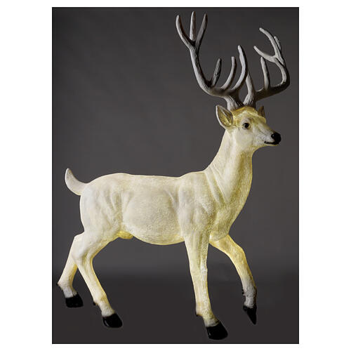 Lighted Deer Christmas decoration white for outdoors 105x85x65 cm 1
