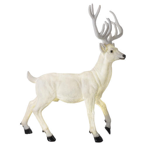 Lighted Deer Christmas decoration white for outdoors 105x85x65 cm 3