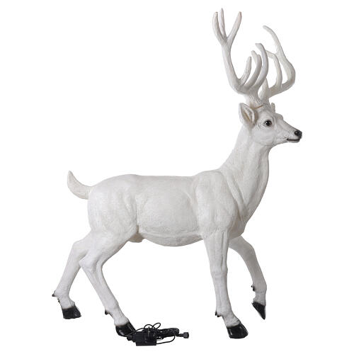 Lighted Deer Christmas decoration white for outdoors 105x85x65 cm 8