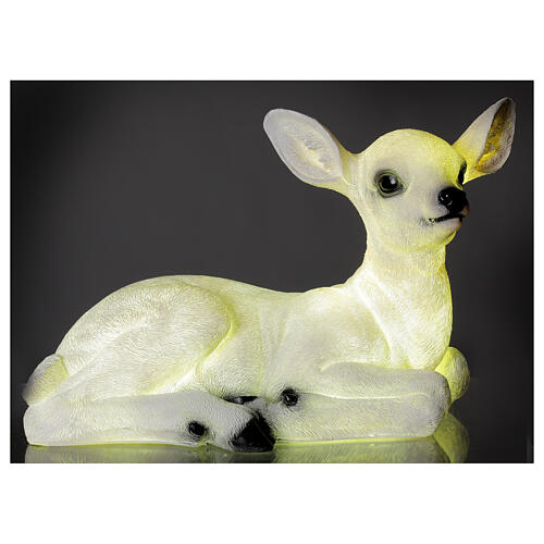 Christmas laying baby deer LED white 35x50x25 cm 1