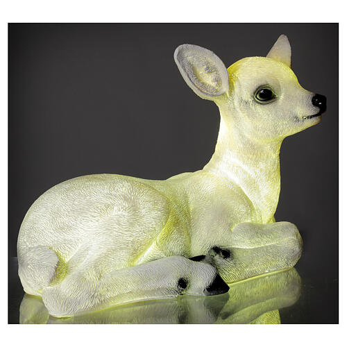 Christmas laying baby deer LED white 35x50x25 cm 4