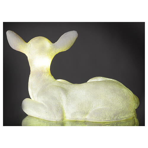 Christmas laying baby deer LED white 35x50x25 cm 6