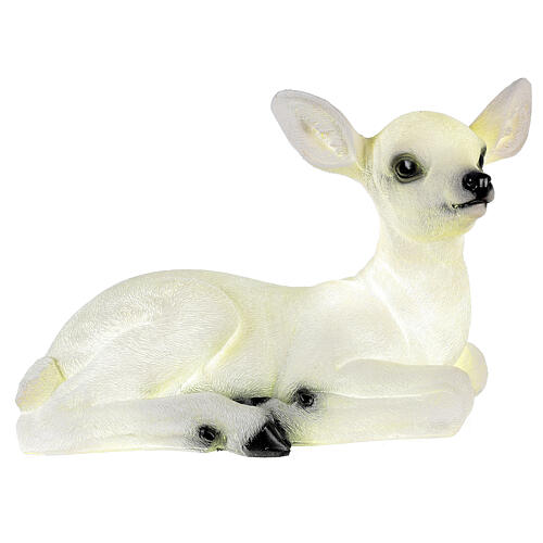 Christmas laying baby deer LED white 35x50x25 cm 4