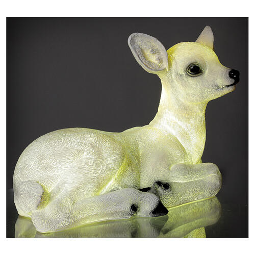 Christmas laying baby deer LED white 35x50x25 cm 5
