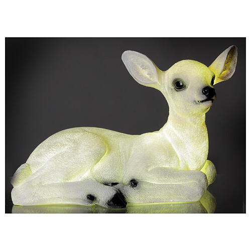 Éclairage Noël chevreuil assis LED blanc 35x50x25 cm 1