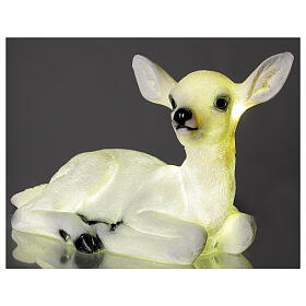 Christmas laying baby deer LED white 35x50x25 cm