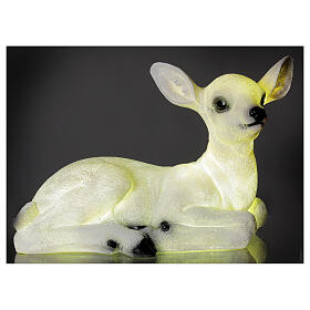 Christmas laying baby deer LED white 35x50x25 cm