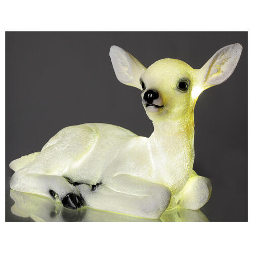Christmas laying baby deer LED white 35x50x25 cm 3