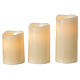 LED candles extinguishing puff wax LED fire effect set 3 pcs s4