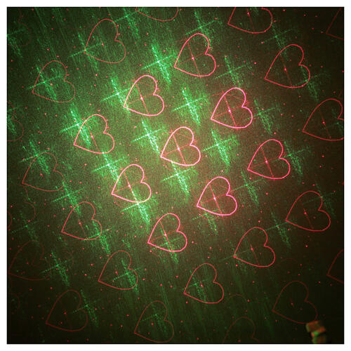 Laser-Projektor für Drinnen Herzen und Sterne, rot und grün 3