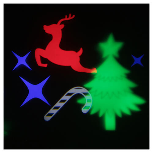 STOCK Projecteur LED images Noël multicolores avec adaptateur 3
