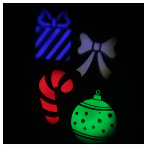STOCK Proiettore LED Natale da esterni multicolore simboli natalizi 3