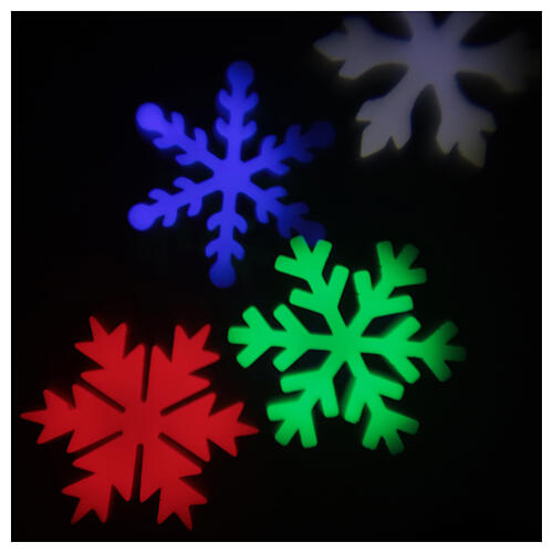 STOCK Proyector luces Navidad copos nieve multicolor para exterior 1