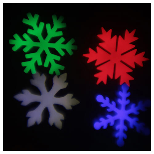 STOCK Proyector luces Navidad copos nieve multicolor para exterior 3