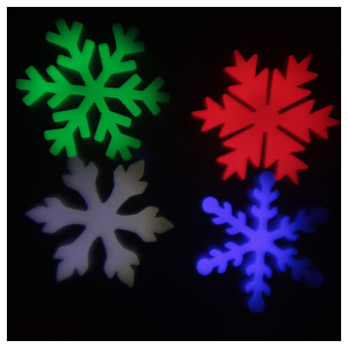 STOCK Proyector luces Navidad copos nieve multicolor para exterior 7