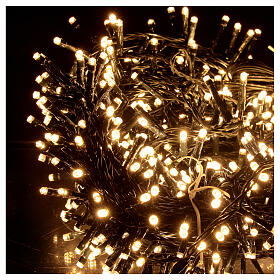 Luzes de Natal pisca-pisca 750 lâmpadas LED branco quente 37,5 metros com jogos de luz, interior/exterior