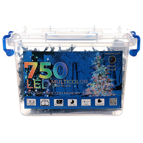 Lichterkette mit 750 LEDs und Lichtspielen für den Außenbereich, 37,5 m 5