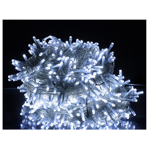 Série luzes pisca-pisca de Natal 750 lâmpadas LED branco frio 37,5 metros com cabo transparente, interior/exterior 1