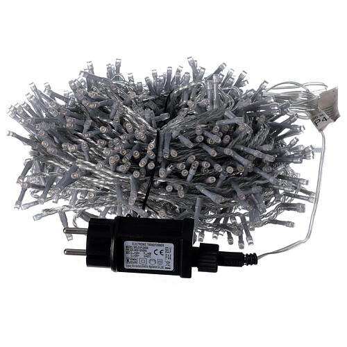 Guirlande lumineuse Noël 750 LED blanc chaud câble transparent intérieur extérieur 37,5 m 5