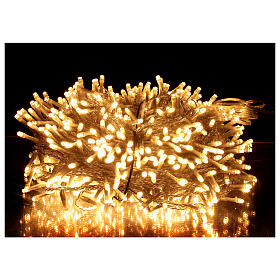Luzes de Natal pisca-pisca corrente 750 lâmpadas LED branco quente 37,5 metros com cabo transparente, interior/exterior