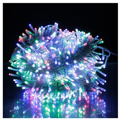 Luz Navidad 750 led multicolor cable transparente int ext 37,5 m 1