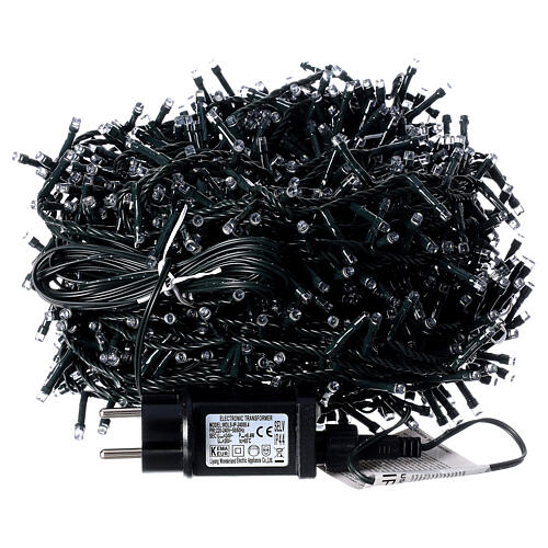 Cadena Navidad led 1000 luces blanco frío cable negro 50 m int ext 5