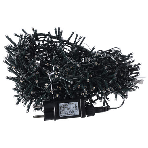 Cadena led blanco cálido 1000 luces Navidad cable negro 50 m ext int 5