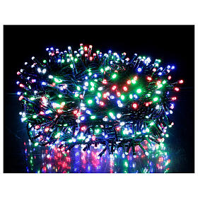 Luzes de Natal pisca-pisca 1000 lâmpadas LED multicoloridas 50 metros com cabo preto, interior/exterior