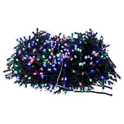 Luzes de Natal pisca-pisca 1000 lâmpadas LED multicoloridas 50 metros com cabo preto, interior/exterior 9