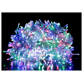 Luzes de Natal pisca-pisca 1000 lâmpadas LED multicoloridas 50 metros com cabo transparente, interior/exterior