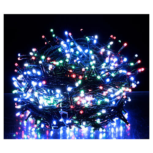 Luzes de Natal pisca-pisca 800 lâmpadas LED brancas frias e multicoloridas dois-em-um 56 metros com cabo preto, interior/exterior 1