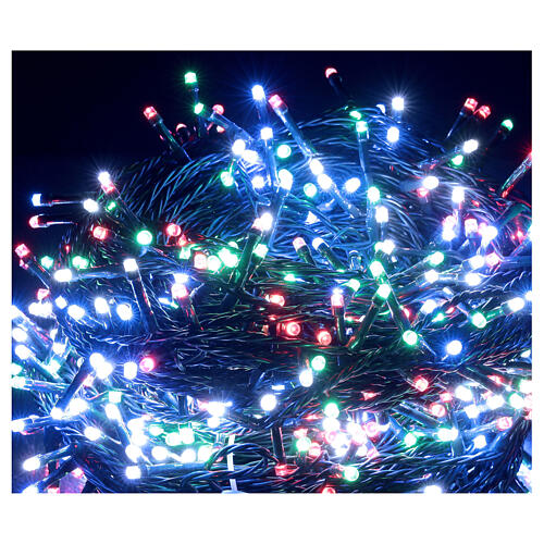 Luzes de Natal pisca-pisca 800 lâmpadas LED brancas frias e multicoloridas dois-em-um 56 metros com cabo preto, interior/exterior 3