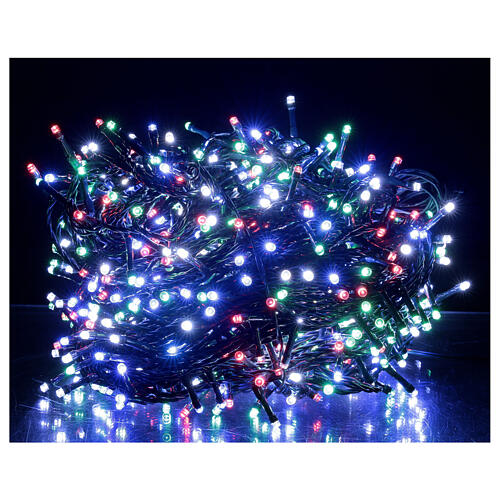 Guirlande Noël 800 LED blanc chaud multicolore 2-en-1 câble noir 56 m int/ext 2