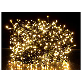 Luzes de Natal pisca-pisca 800 lâmpadas LED brancas quentes e multicoloridas dois-em-um 56 metros com cabo preto, interior/exterior