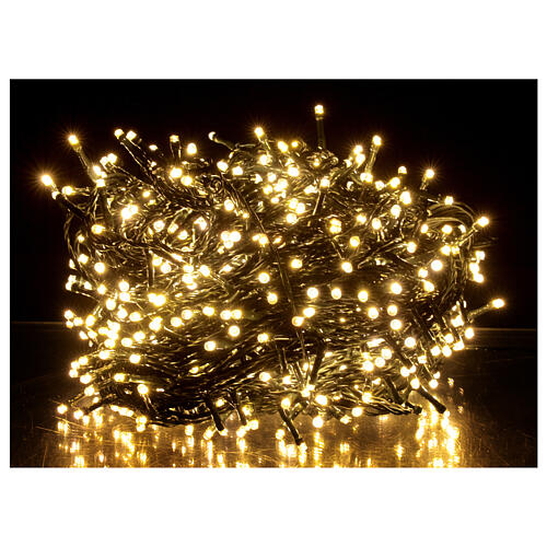 Luzes de Natal pisca-pisca 800 lâmpadas LED brancas quentes e multicoloridas dois-em-um 56 metros com cabo preto, interior/exterior 1