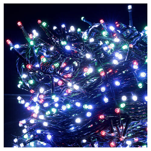 Luzes de Natal pisca-pisca 800 lâmpadas LED brancas quentes e multicoloridas dois-em-um 56 metros com cabo preto, interior/exterior 3