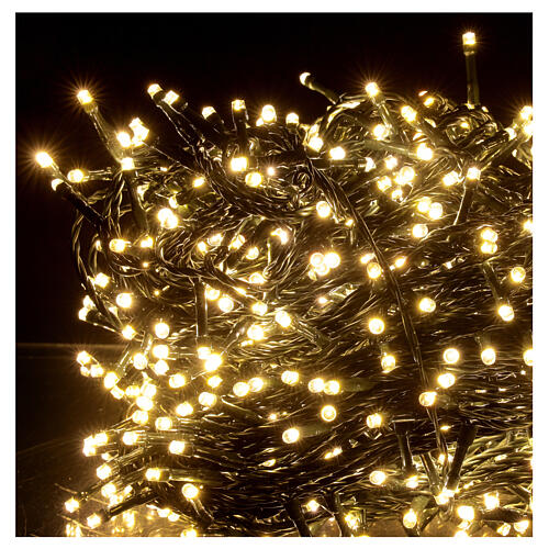 Luzes de Natal pisca-pisca 800 lâmpadas LED brancas quentes e multicoloridas dois-em-um 56 metros com cabo preto, interior/exterior 4