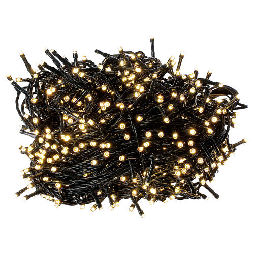 Luzes de Natal pisca-pisca 800 lâmpadas LED brancas quentes e multicoloridas dois-em-um 56 metros com cabo preto, interior/exterior 5